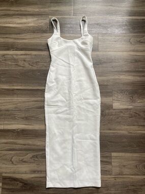 Zara White Strappy Midi Bodycon Dress